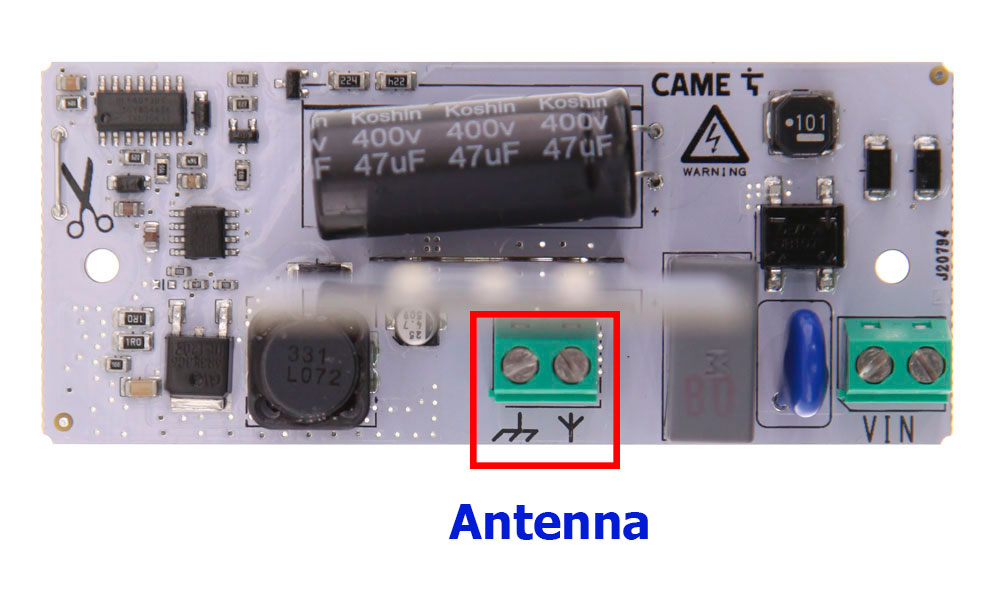 Electronic board for the CAME KRX1FXSO