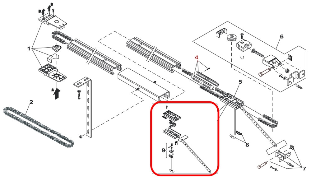 trolly assembly for FAAC D600-D1000.